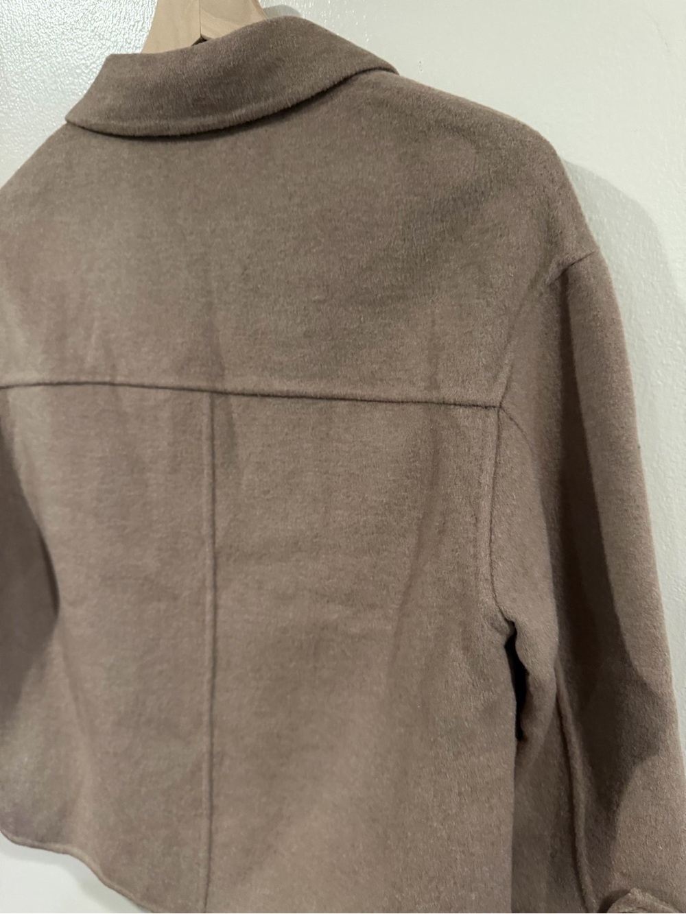 New with Tags Women’s Double-Breasted Wool Cropped Coat in Taupe - Medium/Large - Picture 8 of 12